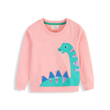 Mädchen Sweatshirt mit niedlichem Dinosaurier-Applikationsdesign Drune – Rot