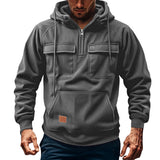 Herren Fleece-Hoodie mit praktischen Taschen Aliams – Grau