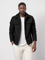 Herren modische Utility-Jacke mit strukturierten Details Aliams – Schwarz