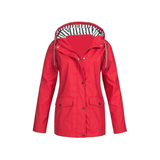 Regenjacke Damen Wasserdicht | Leicht & Mit Kapuze – Rot