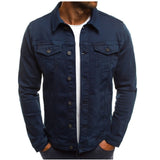 Herren Jeansjacke im klassischen Denim-Stil mit erweiterbarem Kragen Aliams – Dunkelblau