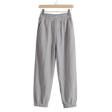 Damen nan relaxed-fit Haremshose aus Leinenmix mit Tunnelzugbund und elastischen Knöchelbündchen Drune – Grau