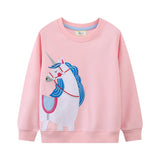 Mädchen Sweatshirt mit niedlicher Einhorn-Applikation Drune – Türkis