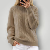 Damen Strickpullover – Warmer Winterpullover langarm – Khaki