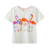Mädchen T-Shirt mit buntem Flamingo-Design Drune – Grün