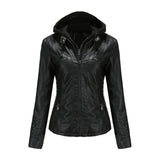 Bikerjacke Damen Mit Kapuze | Langarm und Reißverschluss – Schwarz
