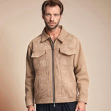 Herren lässige Suede Jacke Drune – Braun