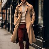 Herren eleganter Langmantel mit modernem Schnitt Aliams – Khaki