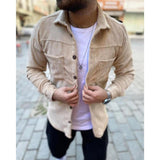 Herren lässige Cordjacke Aliams – Khaki