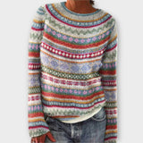 Zaza | Stilvoller Vintage-Strickpullover für Damen – Blau