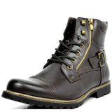 Motorradstiefel aus echtem Leder - Rhion – Dunkelbraun