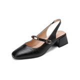 Klassische Mary Jane Dirndl Schuhe Für Damen | Mittlerer Blockabsatz – Schwarz