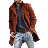 Herren eleganter Trenchcoat mit doppelter Knopfleiste und praktischem Innenfutter Aliams – Ziegelrot