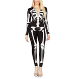 Skelettdruck Halloween Kostum – Schwarz
