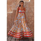 Maxikleid für Frauen mit Boho-Schrägstrich-Stil - Lumeyna – Orange