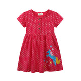 Mädchen Kleid mit niedlicher Pferdemotiv und Punkten Drune – Mint