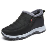 Winterschuhe Herren | Slip-On Stiefel Knöchelhoch Niedriger Schnitt – Schwarz