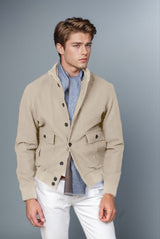 Herren modische Chino-Jacke mit praktischen Taschen Aliams – Aprikos