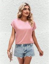 Satin-Top mit Fledermausärmeln für Damen – Stilvoll und bequem – Rosa