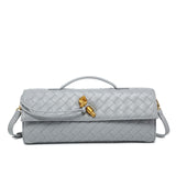 Luxury Vegan Leather Clutch – Handwoven, Elegant & Sustainable – Grau