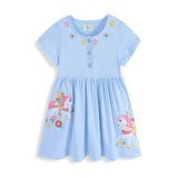 Mädchen Sommerkleid mit gesticktem Einhornmotiv Drune – Grün