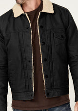 Herren Fleece gefütterte Bikerjacke Aliams – Schwarz
