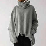 Übergroße Pullover mit Rollkragen – Grau