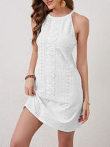Damen Sommerkleid mit Cut-Outs aus Spitze – Elegant & luftig für jeden Anlass – Weiß