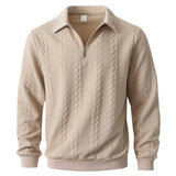 Martin | Polo Quarter Zip aus elegantem Strick – Khaki