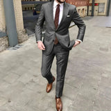 Herren Anzug | zweiteiliges Set mit Jacke und Hose – Grau