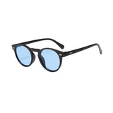 Runde Sonnenbrille mit halbtransparenter Fassung für Herren | Ideal für den täglichen Gebrauch im Freien – Blau