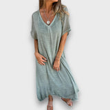 Tirelle – Luftiges Kleid mit V-Ausschnitt – Grün
