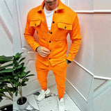 Herren stylischer Freizeitanzug mit praktischen Taschen und modernem Schnitt Aliams – Orange