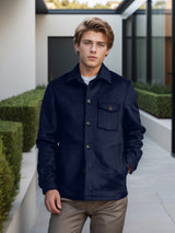 Herren elegante Wolljacke mit praktischen Taschen Aliams – Dunkelblau