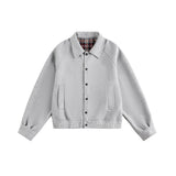 SAVIA | Kurze Bomberjacke – Blume grau