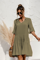 Damen Kleid Mini | tiefe Taille und gleichmäßige Schnittführung – Grün 2