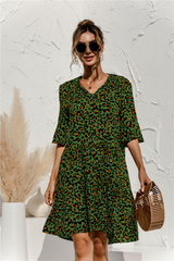 Damen Kleid Mini | tiefe Taille und gleichmäßige Schnittführung – Grün