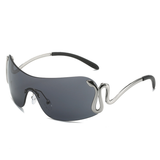 Damen Y2K Übergroße Sonnenbrille | Stylisch – Schwarz Grau