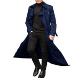 Herren eleganter Trenchcoat mit modernem Schnitt Aliams – Dunkelblau