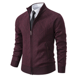 Herren Winter Strickjacke | Mit Reißverschluss – Rot