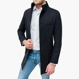 Herren eleganter Melton-Mantel Aliams 1760892244 – Schwarz