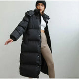 Stilvolle Lange Damen Daunenjacke - Elise – Schwarz