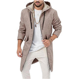 Herren modische Longjacke mit praktischem Kapuzen-Design Aliams – Khaki