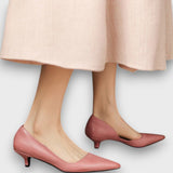 Veyra – Lederschuhe mit Kitten-Heel – Rosa