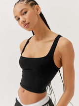 Patrizia | Ärmelloses Tank-Top für sportlichen Schick – Schwarz