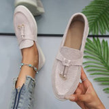Damen nan bequeme Slip-On Loafer mit dekorativem Quastenbesatz und ergonomischer Gummisohle Drune – Hellgrau