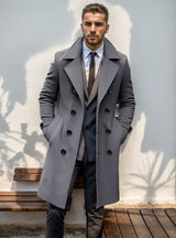 Herren eleganter Wool Trenchcoat Aliams – Dunkelgrau