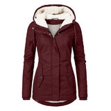Damen Regenjacke | Winter – Burgunderrot