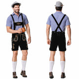 Herren nan traditionelle kurze Trachtenlederhose mit aufwendiger Stickerei und verstellbaren Trägern Drune – Grüner Zylinderhut