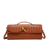 Luxury Vegan Leather Clutch – Handwoven, Elegant & Sustainable – Braun